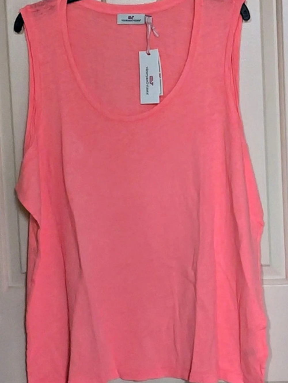 vineyard vines Women's Knit Tank Linen Tank Top in Pink Size 2X NWT